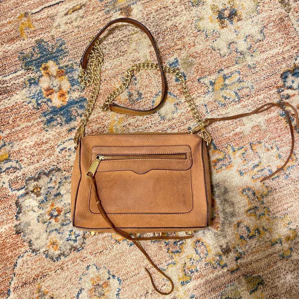 Rebecca minkoff brown leather crossbody purse